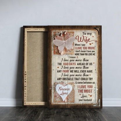 Couple Premium Wrapped Portrait Canvas - To My Wife, Butterfly, Happy Marriage, I Love You The Most - Perfect Gift For Wife, Couple, Spouse - Amzanimalsgift