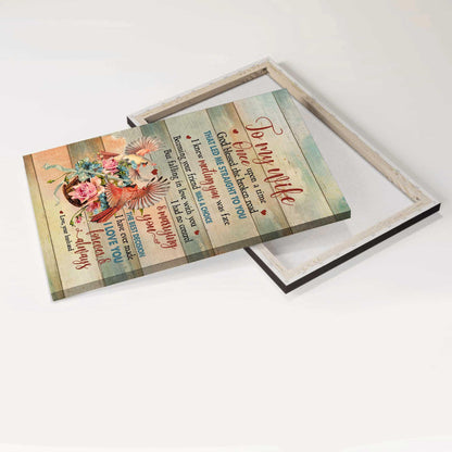 Couple Premium Wrapped Portrait Canvas - To My Wife, Cardinal Painting, Flower, I Love You Forever And Always - Valentine's Day Gift For Wife, Lovers - Amzanimalsgift
