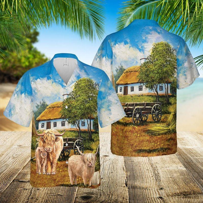 Cow Cattle Aloha Hawaiian Shirt - Highlan Cattle Hawaiian Shirt, Farmer Summer Hawaiian Shirt For Men & Women, Cow Lover - Amzanimalsgift