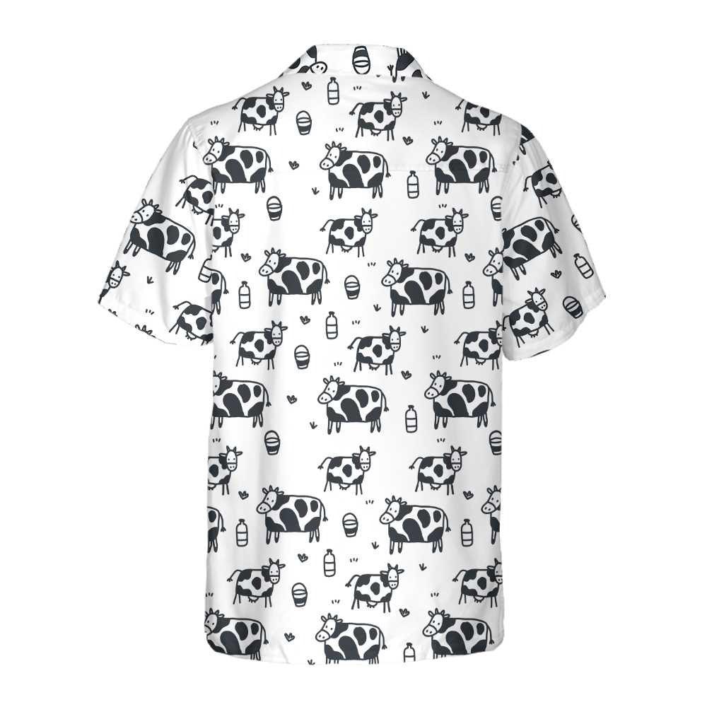 Cow Hawaiian Shirt, Cartoon Cow, Funny Cow Aloha Shirt For Men Women - Perfect Gift For Cow Lovers, Husband, Boyfriend, Friend, Family, Wife - Amzanimalsgift