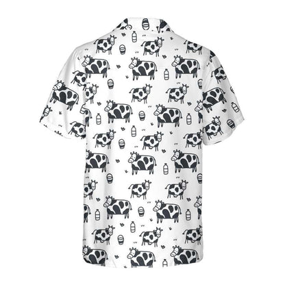 Cow Hawaiian Shirt, Cartoon Cow, Funny Cow Aloha Shirt For Men Women - Perfect Gift For Cow Lovers, Husband, Boyfriend, Friend, Family, Wife - Amzanimalsgift