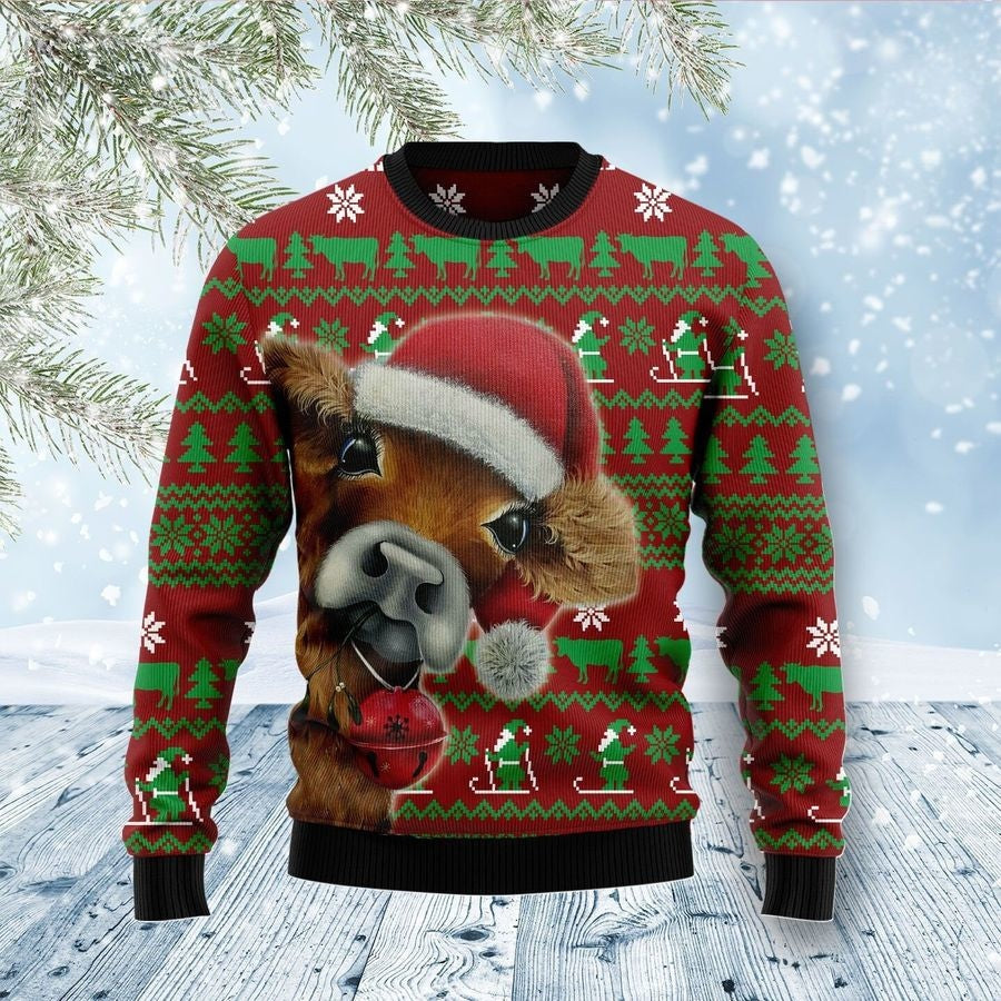 Cow Santa Funny Ugly Christmas Sweater, Perfect Gift and Outfit For Christmas, Winter, New Year Of Cow Lovers