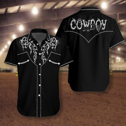 Cowboy Rodeo Texture Hawaiian Shirt, Vintage Embroidered Texas Western, Texas Native, Summer Aloha Shirt Perfect Unique Gift For Men Women - Amzanimalsgift
