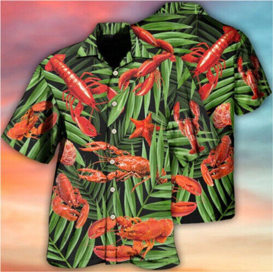 Crawfish Aloha Hawaiian Shirt - Tropical Leaves Hawaiian Shirt For Men & Women, Crawfish Lover - Amzanimalsgift