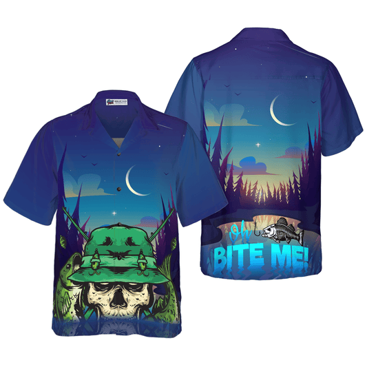 Creepy Skull Go Fishing Hawaiian Shirt, Colorful Summer Aloha Shirt For Men Women, Perfect Gift For Friend, Team, Family, Fishing Apparel For Fisher - Amzanimalsgift
