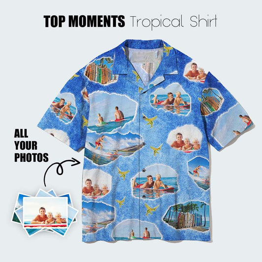 Custom Aloha Hawaii Shirt - Custom Photo Top Moments Personalized Hawaiian Shirt For Summer - Perfect Gift For Dog Lovers, Friend, Family - Amzanimalsgift