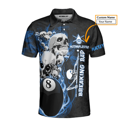 Custom Billiard Men Polo Shirt - Breaking Bad Billiard Pool 8 Ball Personalized Name Polo Shirt, Perfect Billiard Polo Shirt For Men, Billiard Players - Amzanimalsgift