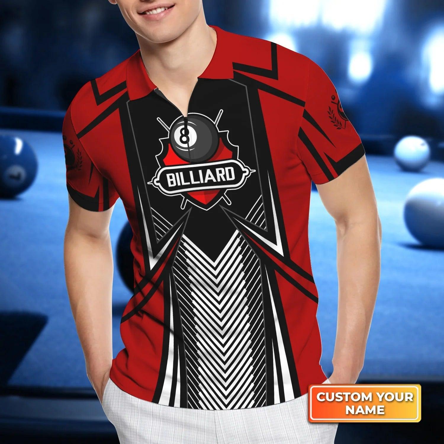Custom Billiard Men Polo Shirt - Pool 8 Ball On Fire Red Personalized Name Polo Shirt - Perfect Billiard Polo Shirt For Men, Billiard Players - Amzanimalsgift