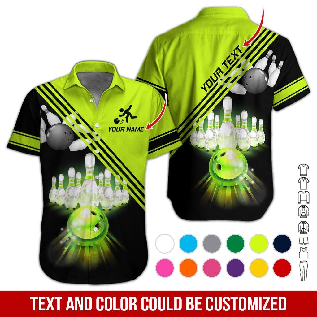 Custom Bowling Aloha Hawaiian Shirt - Amazing Bowling Ball Shine Pattern Personalized Name Hawaiian Shirt For Men & Women, Bowling Lover - Amzanimalsgift