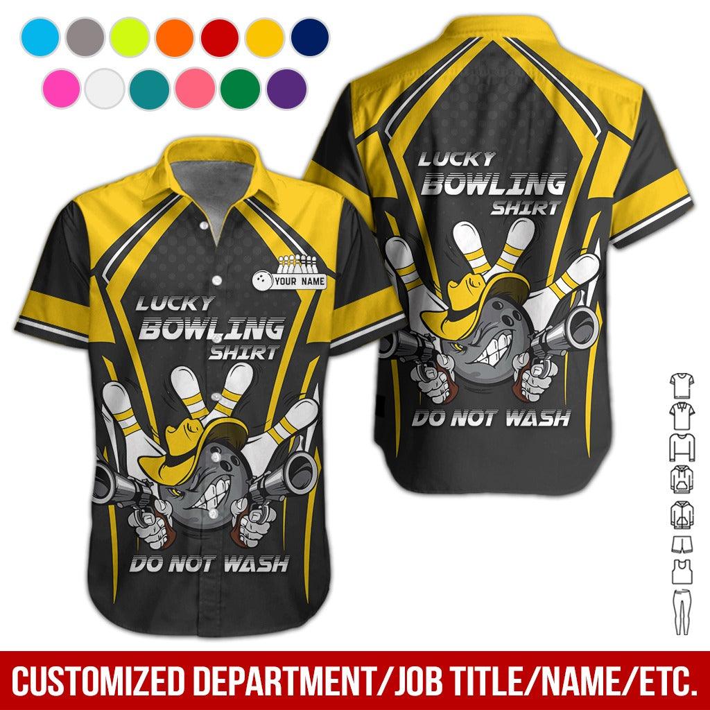 Custom Bowling Aloha Hawaiian Shirt - Bowling Ball And Guns Cowboy Do Not Wash Bowling Personalized Name Hawaiian Shirt For Men & Women, Bowling Lover - Amzanimalsgift
