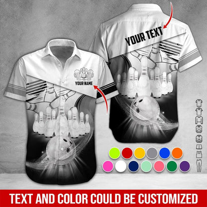 Custom Bowling Aloha Hawaiian Shirt - Bowling Bowl Pattern And Beer Personalized Name Hawaiian Shirt For Men & Women, Bowling Lover - Amzanimalsgift