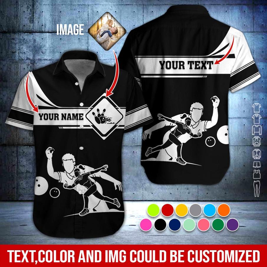 Custom Bowling Aloha Hawaiian Shirt - Colorful Men & Women Playing Bowling Personalized Name Hawaiian Shirt For Men & Women, Bowling Lover - Amzanimalsgift