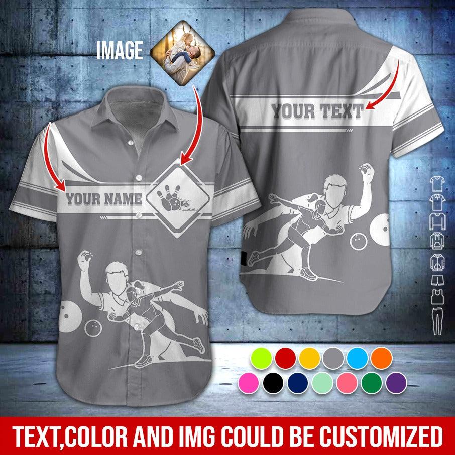 Custom Bowling Aloha Hawaiian Shirt - Colorful Men & Women Playing Bowling Personalized Name Hawaiian Shirt For Men & Women, Bowling Lover - Amzanimalsgift