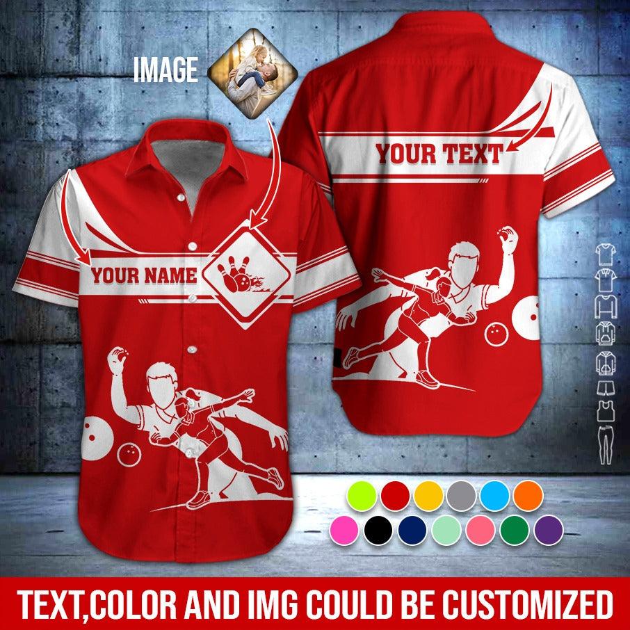 Custom Bowling Aloha Hawaiian Shirt - Cool Men & Women Playing Bowling Personalized Name Hawaiian Shirt For Men & Women, Bowling Lover - Amzanimalsgift