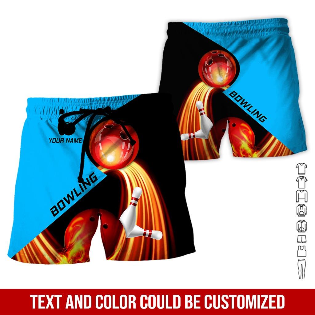 Custom Bowling Aloha Hawaiian Shirt - Fire Bowling Ball Pattern Personalized Name Hawaiian Shirt For Men & Women, Bowling Lover - Amzanimalsgift