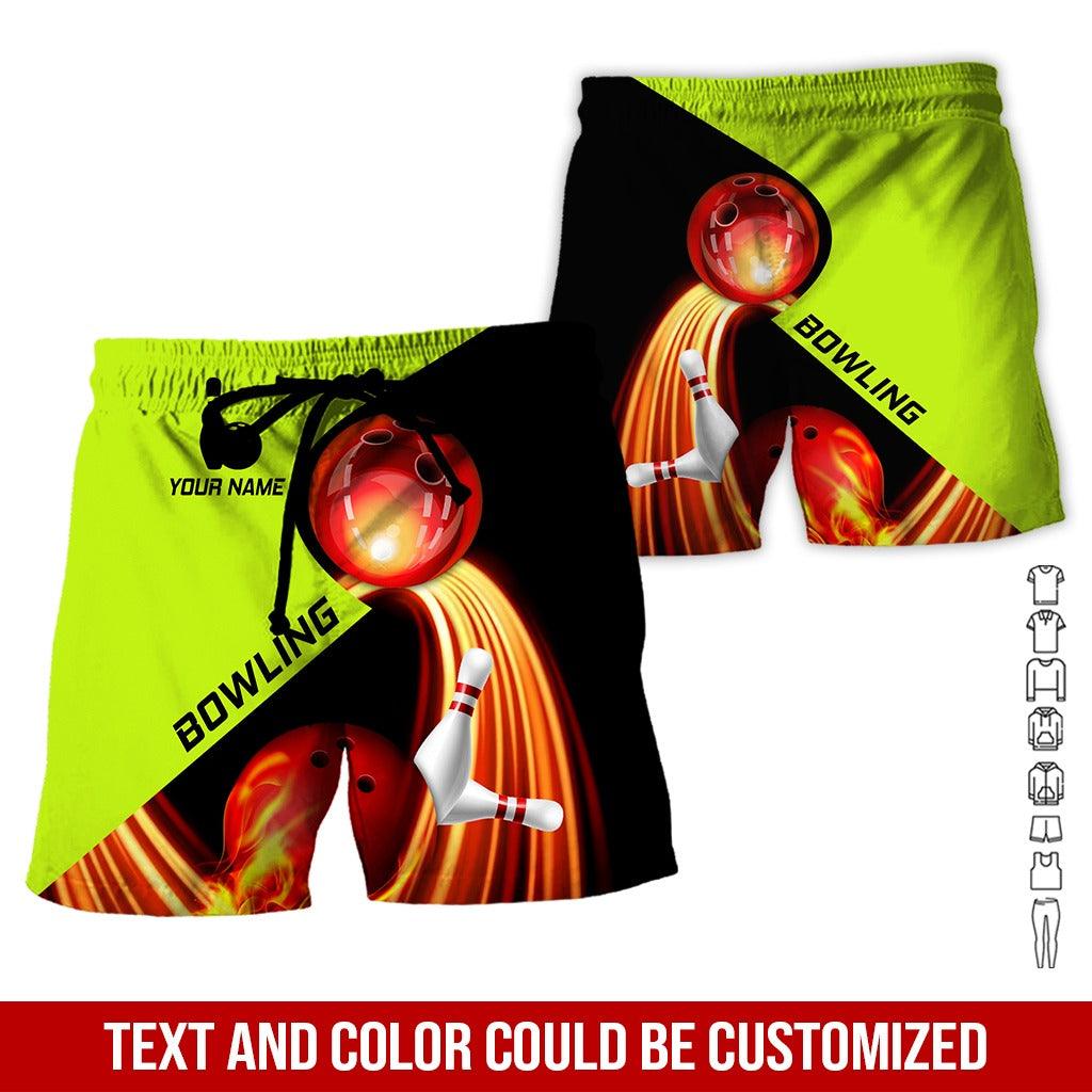 Custom Bowling Aloha Hawaiian Shirt - Fire Bowling Ball Pattern Personalized Name Hawaiian Shirt For Men & Women, Bowling Lover - Amzanimalsgift