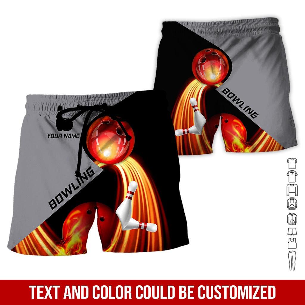Custom Bowling Aloha Hawaiian Shirt - Fire Bowling Ball Pattern Personalized Name Hawaiian Shirt For Men & Women, Bowling Lover - Amzanimalsgift