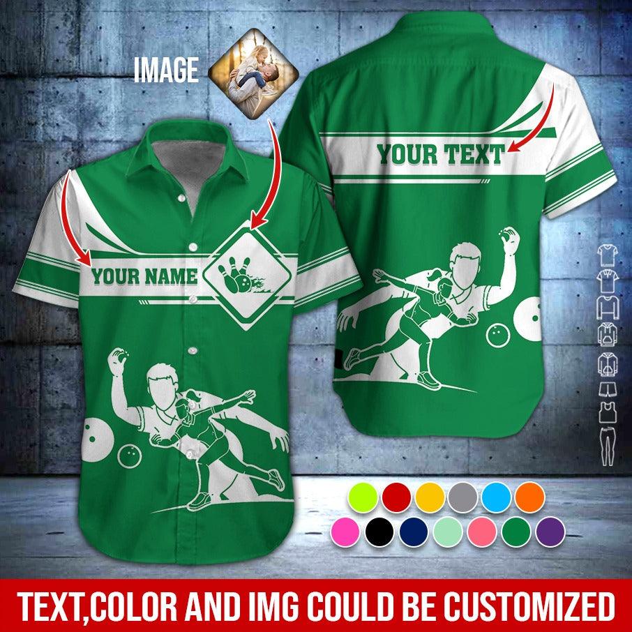 Custom Bowling Aloha Hawaiian Shirt - Men & Women Playing Bowling Personalized Name Hawaiian Shirt For Men & Women, Bowling Lover - Amzanimalsgift