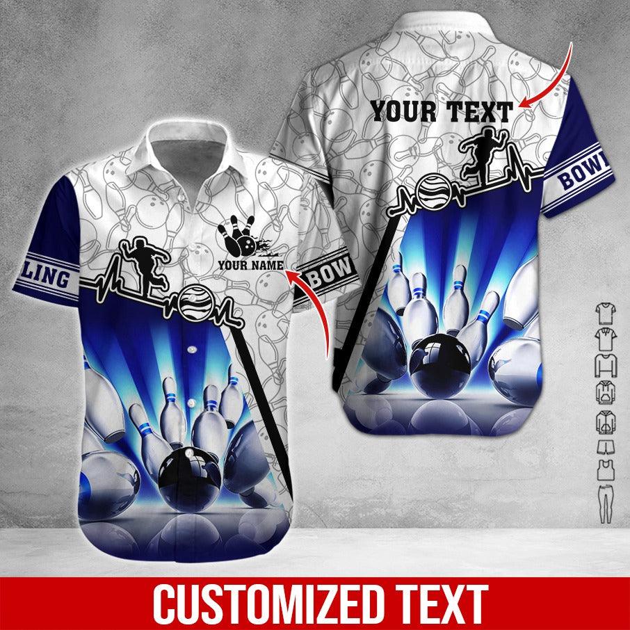 Custom Bowling Aloha Hawaiian Shirt - Men Playing Bowling And Bowling Pattern Personalized Name Hawaiian Shirt For Men & Women, Bowling Lover - Amzanimalsgift