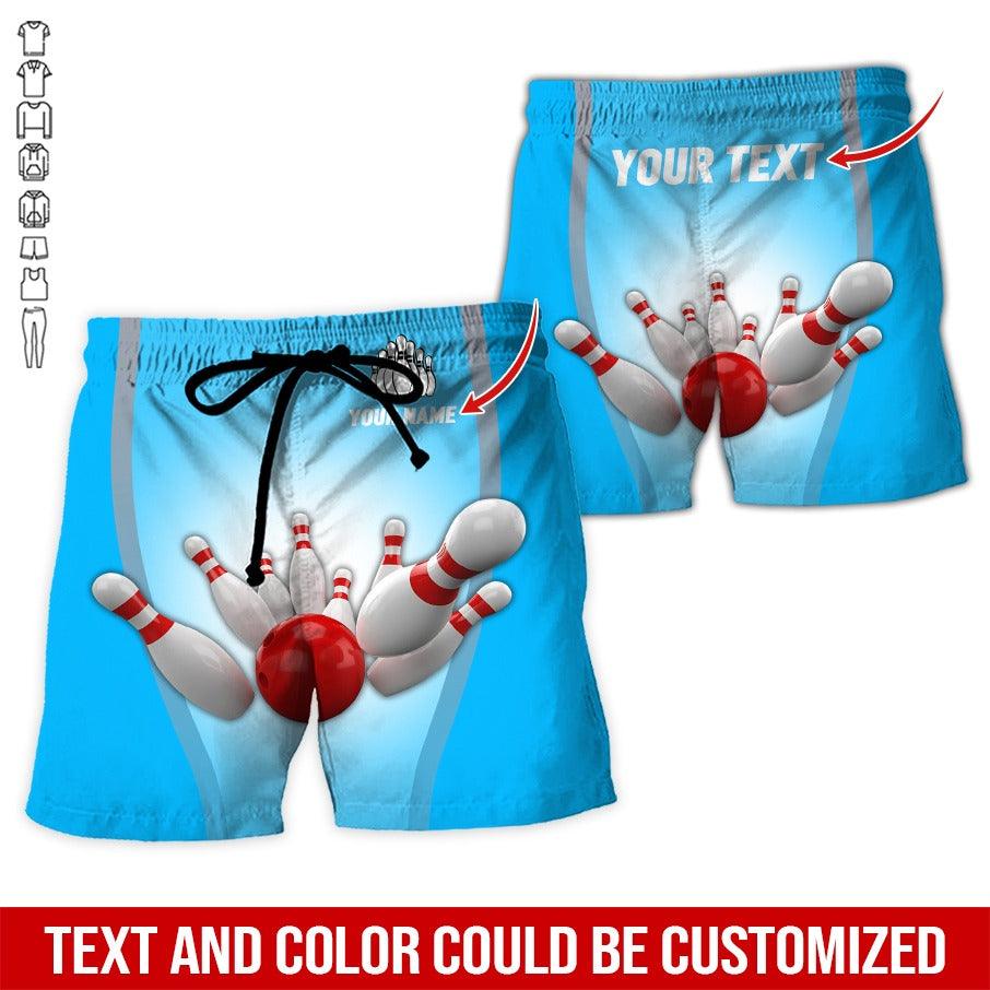 Custom Bowling Aloha Hawaiian Shirt - US Flag And Bowling Pattern Personalized Name Hawaiian Shirt For Men & Women, Bowling Lover - Amzanimalsgift