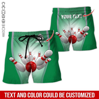 Custom Bowling Aloha Hawaiian Shirt - US Flag And Bowling Pattern Personalized Name Hawaiian Shirt For Men & Women, Bowling Lover - Amzanimalsgift