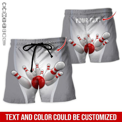 Custom Bowling Aloha Hawaiian Shirt - US Flag And Bowling Pattern Personalized Name Hawaiian Shirt For Men & Women, Bowling Lover - Amzanimalsgift