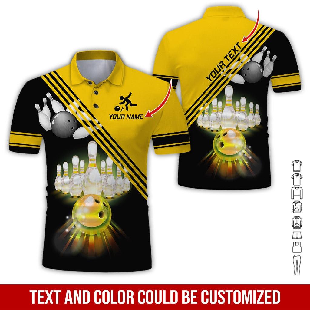 Custom Bowling Men Polo Shirt - Amazing Bowling Ball, Line Pattern Personalized Name Polo Shirt - Perfect Bowling Gift For Men, Bowling Lover - Amzanimalsgift