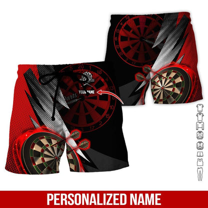 Custom Dart Aloha Hawaiian Shirt - Red Dart Pattern Personalized Name Hawaiian Shirt For Men & Women, Dart Lover - Amzanimalsgift
