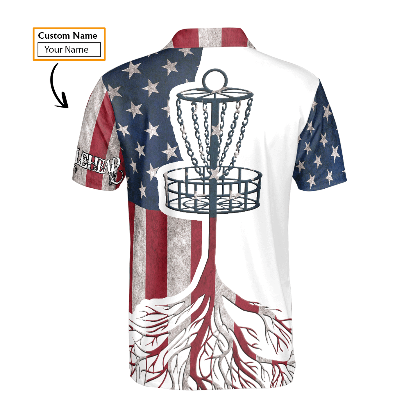 Custom Disc Golf Men Polo Shirt - Custom Name American Flag Disc Golf Basket Apparel Men Polo Shirt - Perfect Polo Shirt For Men, Disc Golf Lover - Amzanimalsgift