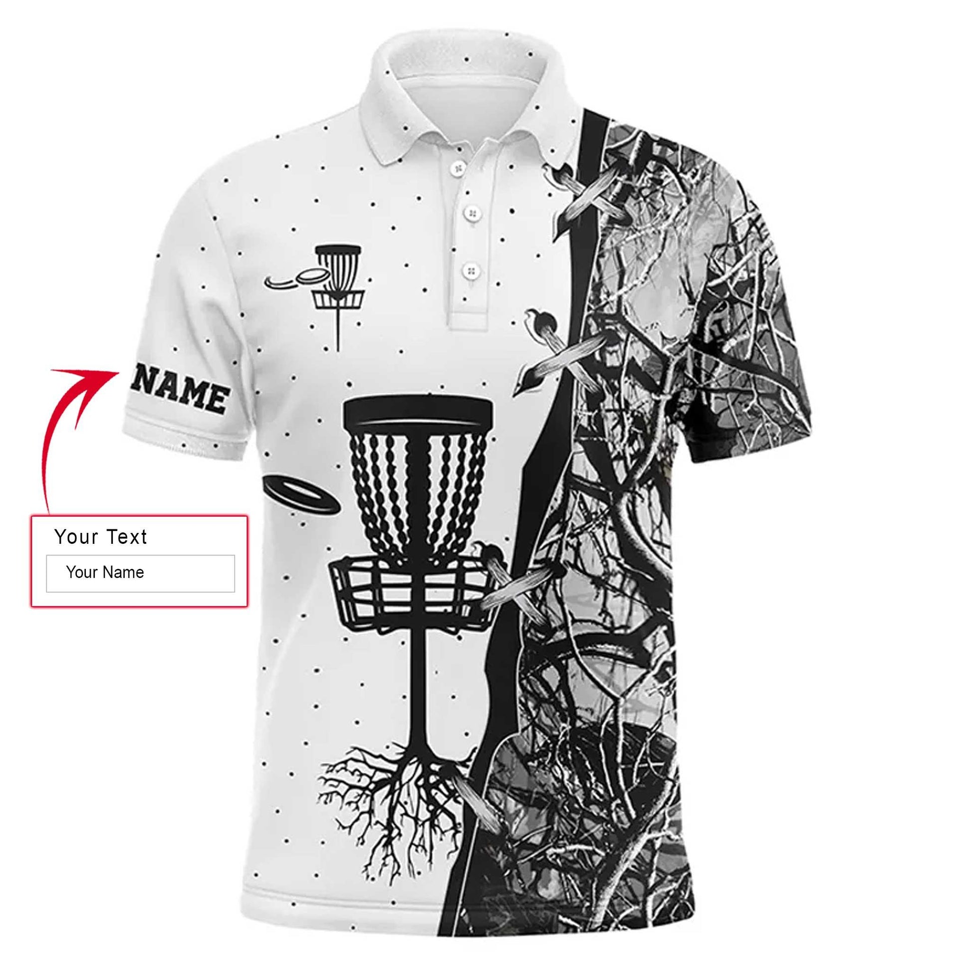 Custom Disc Golf Men Polo Shirt - Custom Name Blue Black Camo Disc Golf Basket Apparel Men Polo Shirt - Perfect Polo Shirt For Men, Disc Golf Lover - Amzanimalsgift