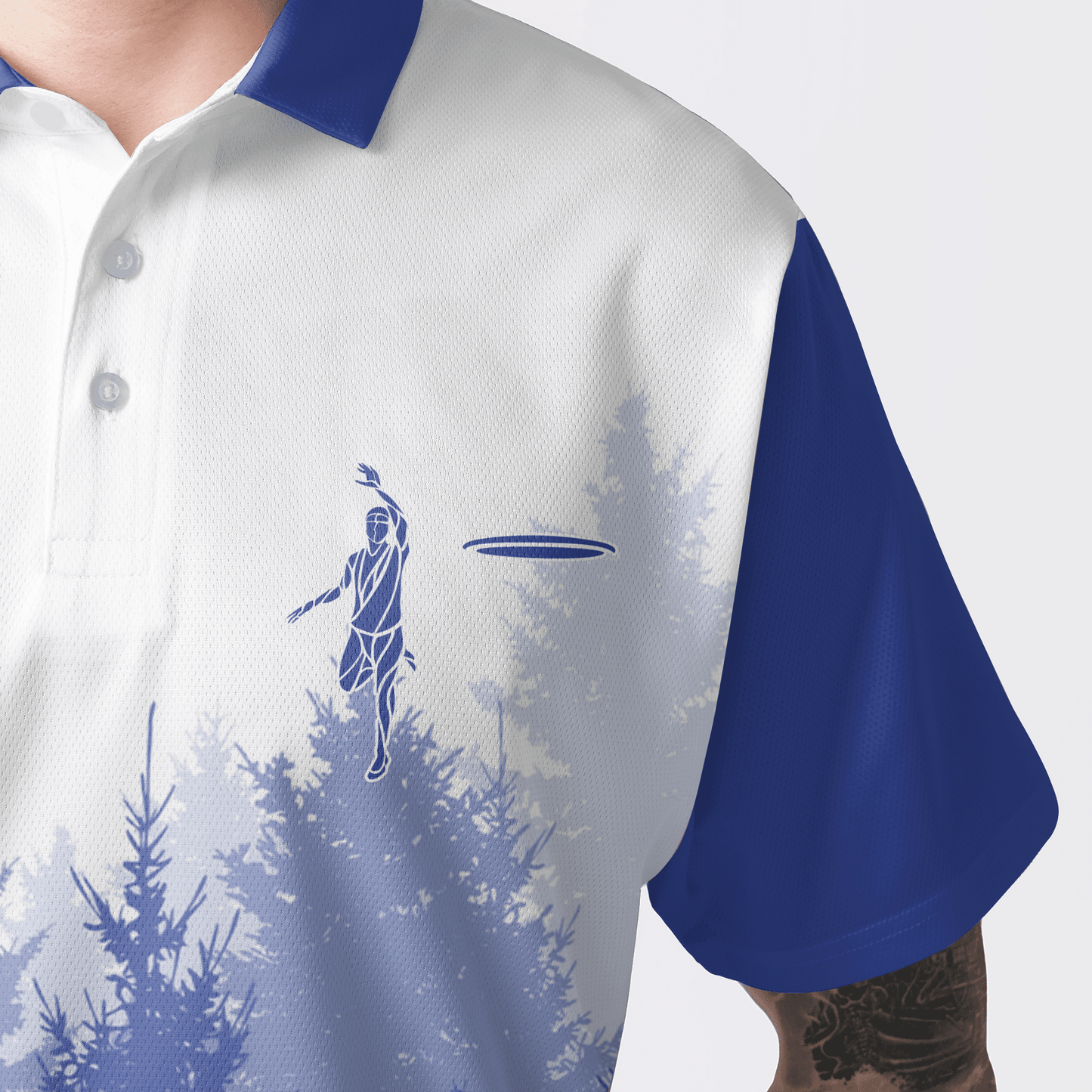 Custom Disc Golf Men Polo Shirt - Disc Golf Basket Hole In The Woods Custom Name Multicolor Apparel - Personalized Gift For Disc Golf Lover, Men, Husband, Team - Amzanimalsgift