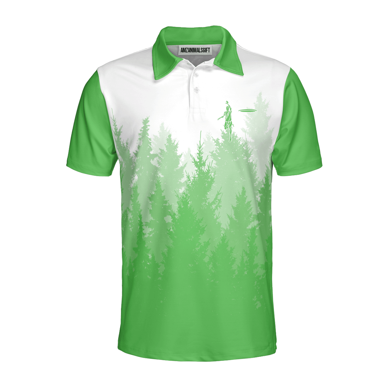 Custom Disc Golf Men Polo Shirt - Disc Golf Basket Hole In The Woods Custom Name Multicolor Apparel - Personalized Gift For Disc Golf Lover, Men, Husband, Team - Amzanimalsgift