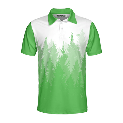 Custom Disc Golf Men Polo Shirt - Disc Golf Basket Hole In The Woods Custom Name Multicolor Apparel - Personalized Gift For Disc Golf Lover, Men, Husband, Team - Amzanimalsgift