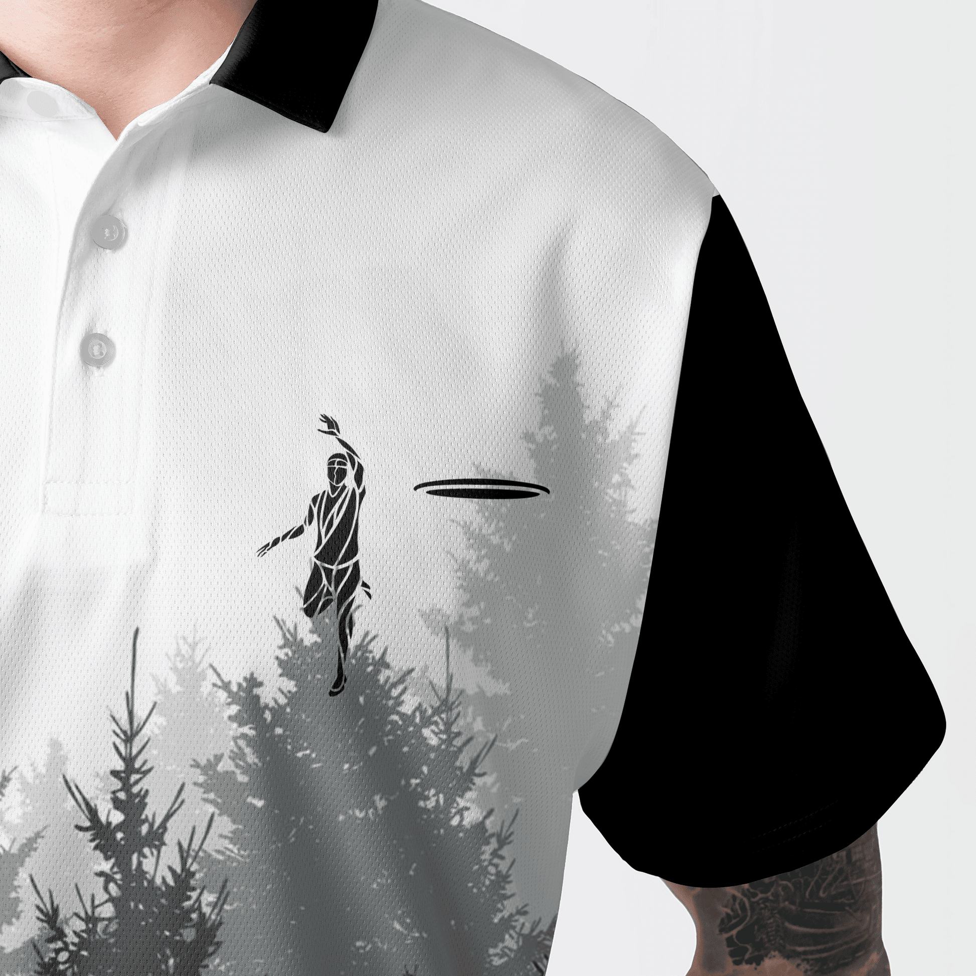 Custom Disc Golf Men Polo Shirt - Disc Golf Basket Hole In The Woods Custom Name Multicolor Apparel - Personalized Gift For Disc Golf Lover, Men, Husband, Team - Amzanimalsgift