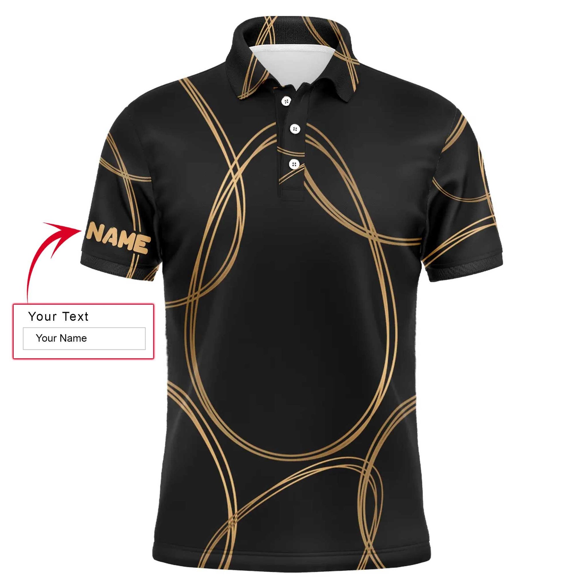 Custom Easter Men Polo Shirt - Black Gold Egg Pattern Golf Men Polo Shirt - Perfect Polo Shirt For Men, Golfers - Amzanimalsgift