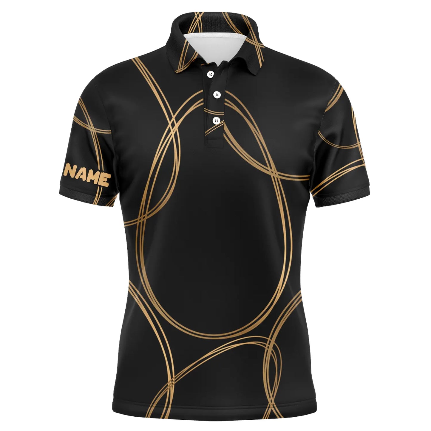 Custom Easter Men Polo Shirt - Black Gold Egg Pattern Golf Men Polo Shirt - Perfect Polo Shirt For Men, Golfers - Amzanimalsgift