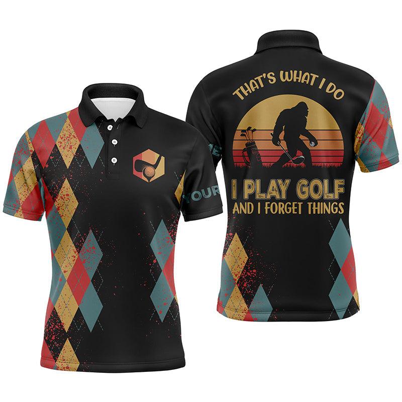 Custom Golf Men Polo Shirt-Bigfoot Golf Custom Name Men Polo Shirt,That's What I Do, Play Golf & Forget Polo Shirt- Perfect Polo Shirt For Men, Golfers - Amzanimalsgift