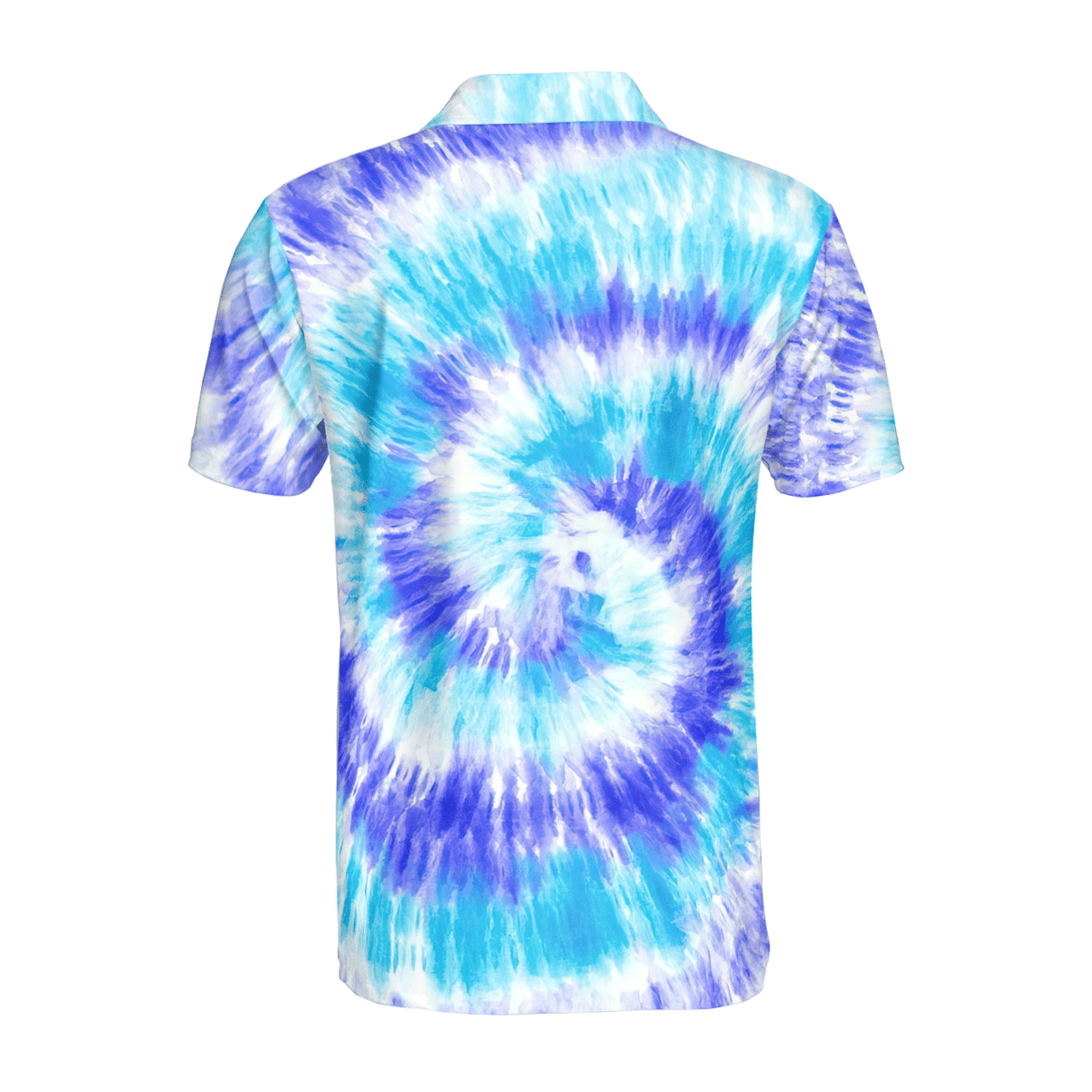 Custom Golf Men Polo Shirt - Blue Turquoise Tie Dye Background Custom Name Golf Men Polo Shirt - Perfect Polo Shirt For Men, Golfers - Amzanimalsgift