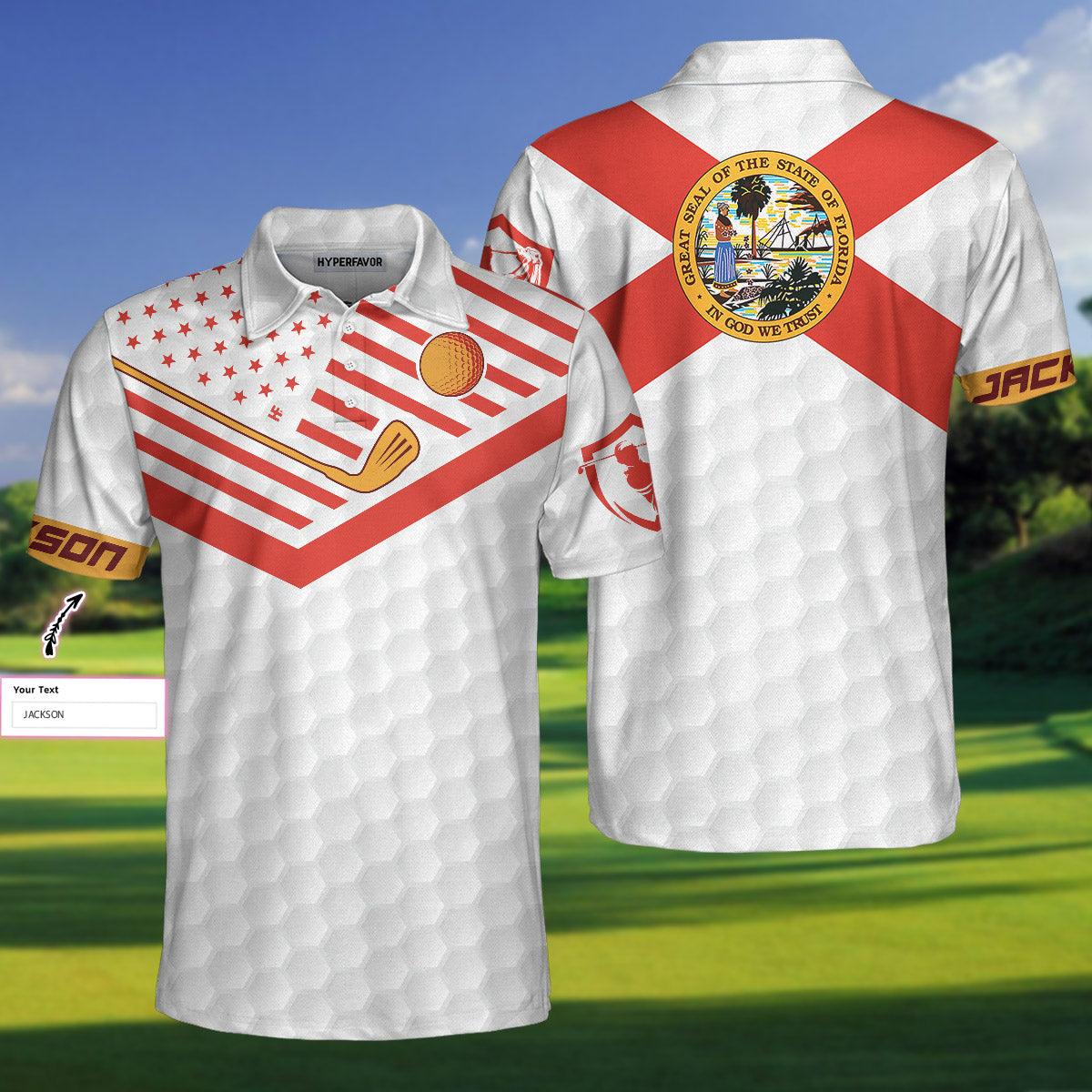 Custom Golf Men Polo Shirt - Florida Golf Flag Custom Men Polo Shirt, Golf Polo Shirt For Florida Lovers - Perfect Polo Shirt For Men, Golfers - Amzanimalsgift