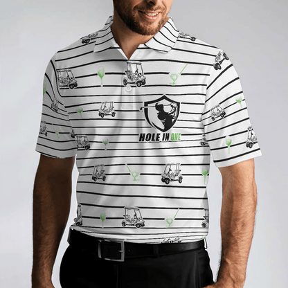 Custom Golf Men Polo Shirt - Golf Equipment Stripe Line Men Polo Shirt, Black And White Golfing Men Polo Shirt - Perfect Polo Shirt For Men, Golfers - Amzanimalsgift