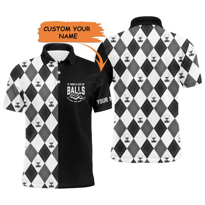 Custom Golf Men Polo Shirt - It Takes A Lot Of Balls To Golf The Way I Do Men Golf Polo Shirt - Perfect Polo Shirt For Men, Golfers - Amzanimalsgift