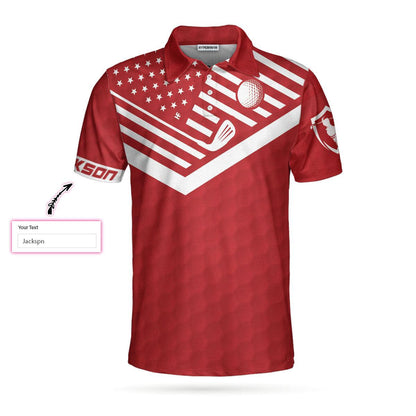 Custom Golf Men Polo Shirt - Swing Swear Drink Repeat Sunday Red Men Golf Polo Shirt - Perfect Polo Shirt For Men, Golfers - Amzanimalsgift