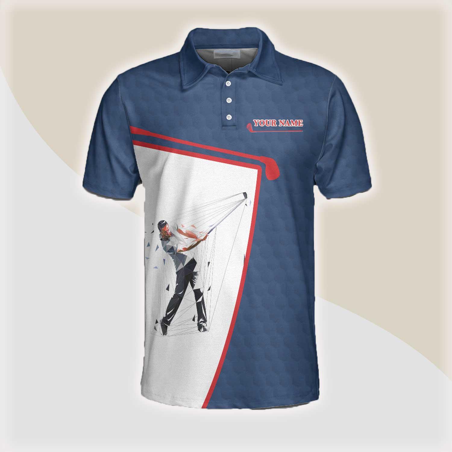 Custom Golf Men Polo Shirts - White And Blue Your Hole Is My Goal Custom Polo Shirt, Personalized Golf Gift Idea - Perfect Gift For Men, Golfers - Amzanimalsgift