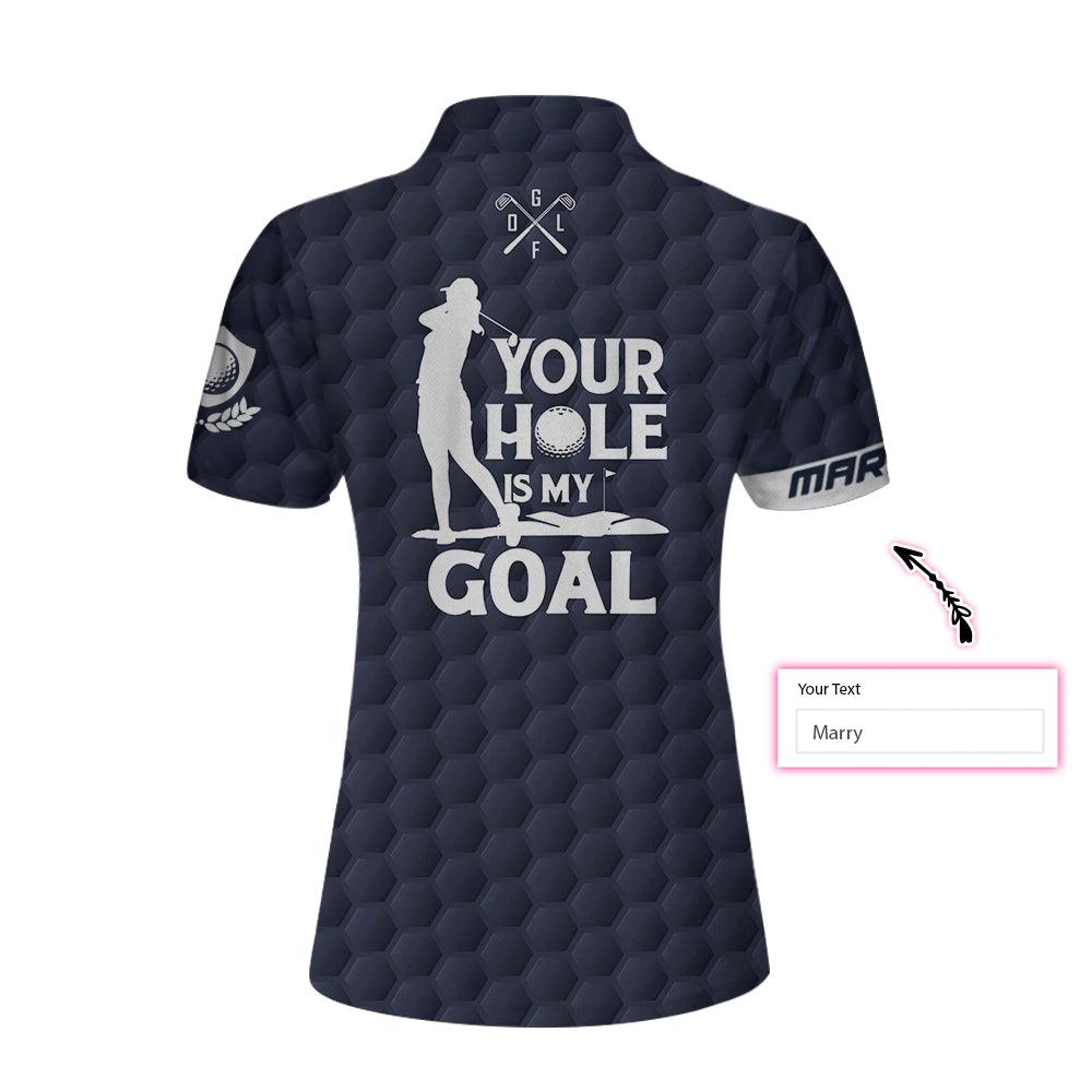 Custom Golf Women Polo Shirt - Your Hole Is My Goal American Flag Golf Custom Name Women Polo Shirt - Perfect Gift For Women, Golfers, Golf Lover - Amzanimalsgift
