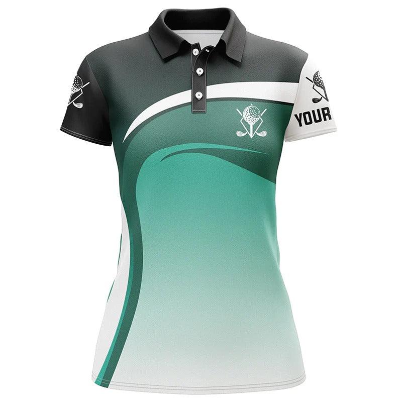 Custom Golf Womens Polo Shirt - Womens Golf Polo Shirts Custom Name Black, White, Green Golf Tournament Polo Shirts - Perfect Polo Shirt For Womens - Amzanimalsgift