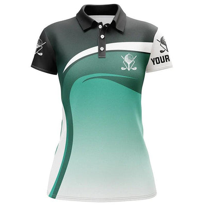 Custom Golf Womens Polo Shirt - Womens Golf Polo Shirts Custom Name Black, White, Green Golf Tournament Polo Shirts - Perfect Polo Shirt For Womens - Amzanimalsgift
