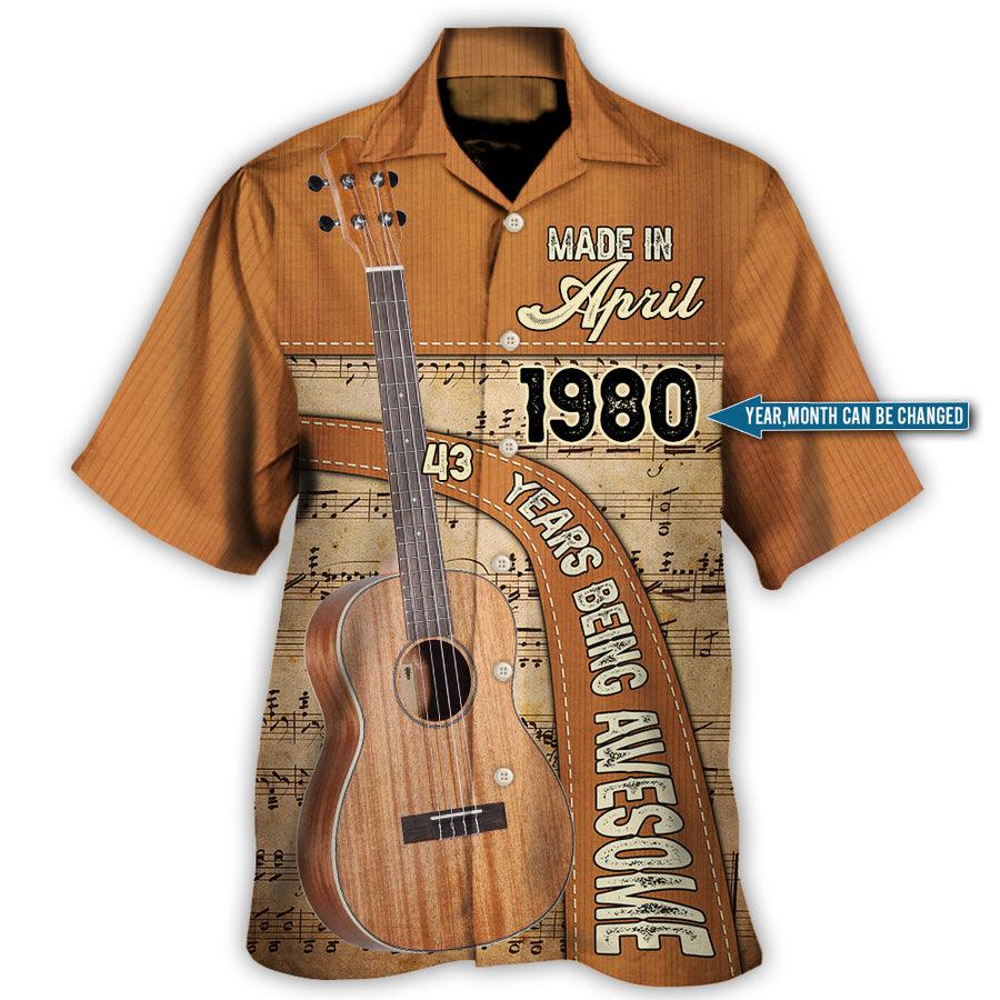 Custom Guitar Lover Years Of Being Awesome Aloha Hawaiian Shirt For Summer, Personalized Guitar Hawaiian Shirts For Men Women, Guitar Lovers - Amzanimalsgift