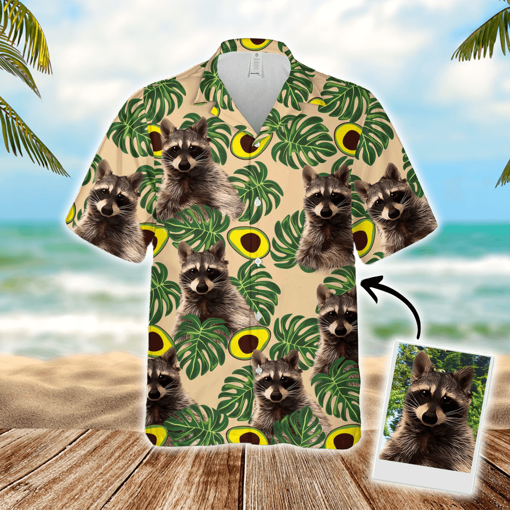 Custom Hawaiian Shirt For Pet Lovers - Avocado & Leaves Pattern Lemon Zest Color Aloha Shirt - Personalized Hawaiian Shirt For Men & Women, Pet Lovers - Amzanimalsgift
