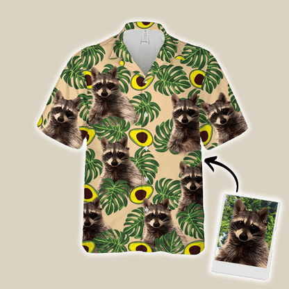 Custom Hawaiian Shirt For Pet Lovers - Avocado & Leaves Pattern Lemon Zest Color Aloha Shirt - Personalized Hawaiian Shirt For Men & Women, Pet Lovers - Amzanimalsgift