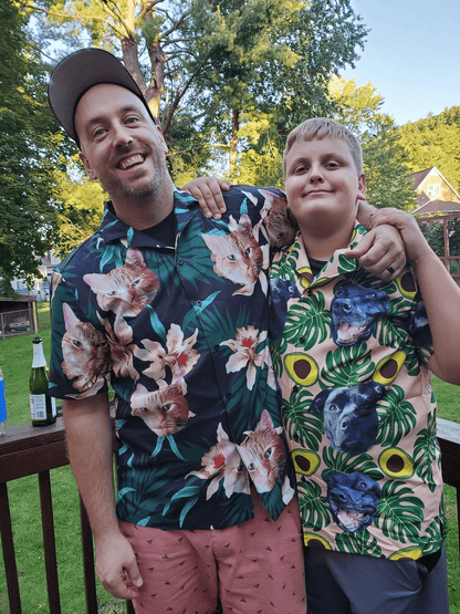 Custom Hawaiian Shirt For Pet Lovers - Avocado & Leaves Pattern Lemon Zest Color Aloha Shirt - Personalized Hawaiian Shirt For Men & Women, Pet Lovers - Amzanimalsgift